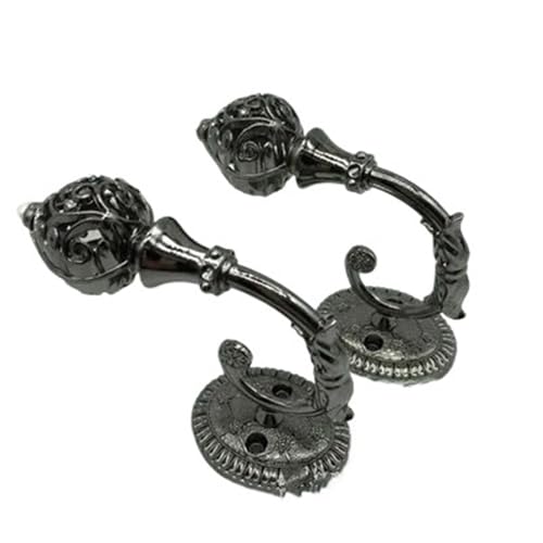 YZDKR Retro-Mode Legierung Vorhang hängen Ball Wand Haken Vorhang Zubehör Clips Hause Dekoration Halter Aufhänger für Fenster, Türen und Duschvorhänge(Silver) von YZDKR