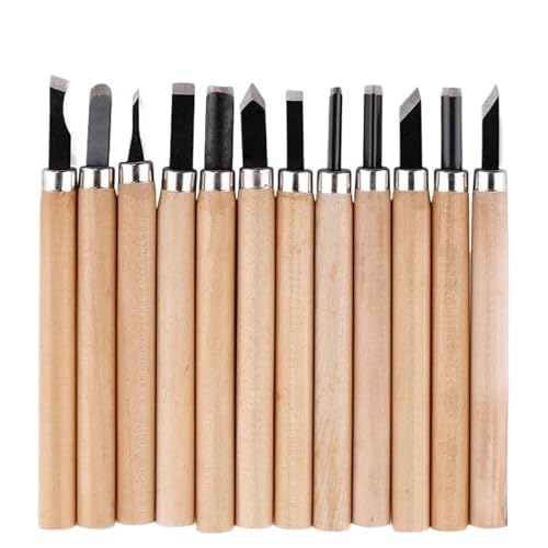 YZDKR Schnitzwerkzeug-Set, 12-teilig, Holzbearbeitung, Schnitzmesser, Werkzeuge, Meißel-Set, Schnitzerei, Handwerk, DIY, Holzmeißel-Set for Anfänger für Schnitzerei, Holzbearbeitung, Tischlerei YZDKR Schnitzwerkzeug-Set, 12-teilig, Holzbearbeitung, Schnitzmesser, Werkzeuge, Meißel-Set, Schnitzerei, Handwerk, DIY, Holzmeißel-Set for Anfänger für Schnitzerei, Holzbearbeitung, Tischlerei von YZDKR
