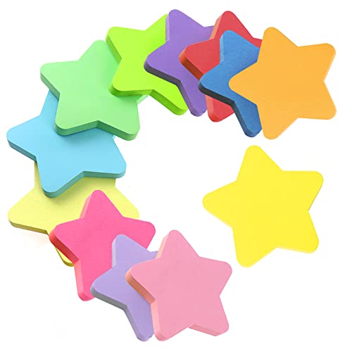 12 Farben Farbige Haftnotizen, Haftnotizen Klebezettel, Farbig Blätter Notizblöck Super Sticky Notes für Büro Zuhause Schule Sitzung (Pentagramm+600 Blatt+70 * 70mm) von YZDZSW