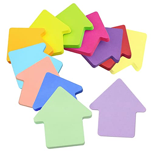 12 Farben Farbige Haftnotizen, Haftnotizen Klebezettel, Farbig Blätter Notizblöck Super Sticky Notes für Büro Zuhause Schule Sitzung (Pfeil+600 Blatt+70 * 70mm) von YZDZSW