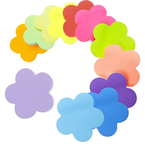 12 Farben Farbige Haftnotizen, Haftnotizen Klebezettel, Farbig Blätter Notizblöck Super Sticky Notes für Büro Zuhause Schule Sitzung (Pflaume Bossom+600 Blatt+70 * 70mm) von YZDZSW