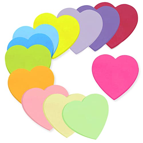 12 Farben Farbige Haftnotizen, Haftnotizen Klebezettel, Farbig Runden Notizblöck Super Sticky Notes für Büro Zuhause Schule Sitzung (Liebe+600 Blatt+70 * 70mm) von YZDZSW