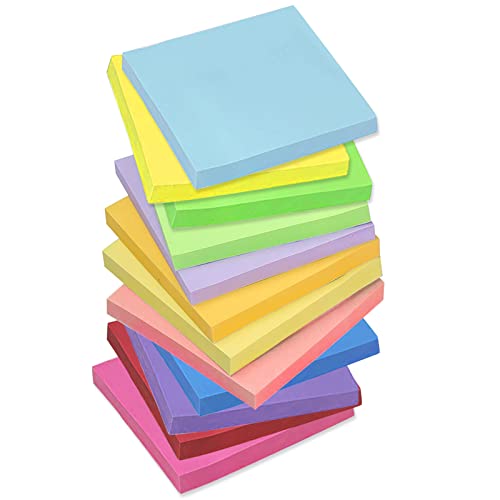 Farbige Haftnotizen, Haftnotizen Klebezettel, 600 Blatt Selbstklebende Haftnotizzettel für Büro Zuhause Schule Sitzung 12 Farben 76 * 76mm von YZDZSW