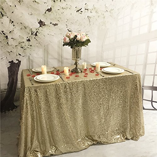YZEO Light Gold 125x180cm Pailletten Tischdecke Home Hochzeitsparty Party Weihnachten Bankett Dekoration YZEO Light Gold 125x180cm Pailletten Tischdecke Home Hochzeitsparty Party Weihnachten Bankett Dekoration von YZEO