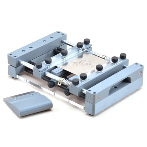Lötpastendrucktisch, manuelle kleine SMT-Stahlgitter-Siebdruckstation mit Spannfunktion für Stahlplatten und 80 mm breitem Schaber, einfach zu bedienen, für die präzise Leiterplattenbestückung Lötpastendrucktisch, manuelle kleine SMT-Stahlgitter-Siebdruckstation mit Spannfunktion für Stahlplatten und 80 mm breitem Schaber, einfach zu bedienen, für die präzise Leiterplattenbestückung von YZHYYDS