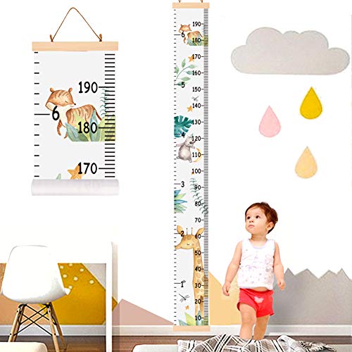 YZNlife Messlatte Höhe Diagramm, Tier Höhe Wachstum Diagramm Kindermesslate, Aufrollbare Wachstum Wall Chart, Höhenmesser für Kinderzimmer Kindergarten, Wandabziehbild Wachstumsmesser von YZNlife