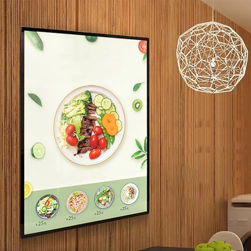 Werbedisplayrahmen, LED-Leuchtkasten mit schmalem Rahmen, doppelseitiger Werbeschildhalter, LED-Restaurantmenütafel mit schwarzem Rand, for an der Wand montierte Werbetafeln in Restaurants(Black,A1) von YZRDCXM