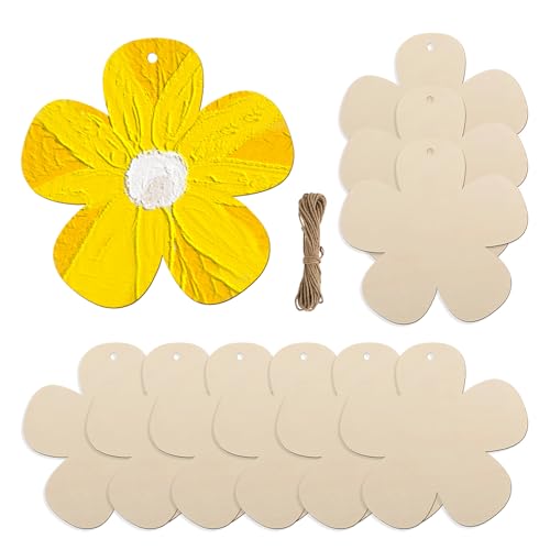 YZROHYI 10 Stück Deko Holzblumen zum Bemalen Groß,Holzblumen Zum Basteln Mit Loch 7,5 cm,Holzstreuteile,Natur Holzblumen Scheiben Mit Schnur,Holz Blumen Zum Bemalen,Basteln Mit Holz für Kinder DIY YZROHYI 10 Stück Deko Holzblumen zum Bemalen Groß,Holzblumen Zum Basteln Mit Loch 7,5 cm,Holzstreuteile,Natur Holzblumen Scheiben Mit Schnur,Holz Blumen Zum Bemalen,Basteln Mit Holz für Kinder DIY von YZROHYI
