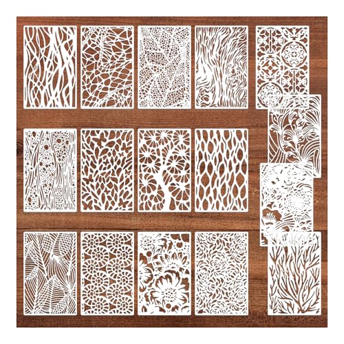 YZROHYI 16 Stück Malvorlagen Schablonen Malen,Geometrische Malschablonen Kinder Erwachsene,Stencils For Painting,Zeichenschablonen Kunststoff,Wiederverwendbar Schablonen zum Malen an der Wand für DIY von YZROHYI