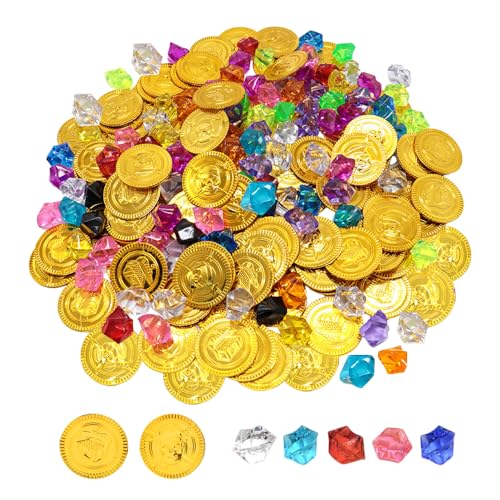 YZROHYI 200 Goldmünzen Piratenschatz Kindergeburtstag,Goldmünzen Schatzsuche,Piraten Edelsteine,Piraten Münzen Kinder,Spielmünzen Gold Coins,Goldstücke Deko Mit 100 Goldmünzens Und 100 Edelsteine YZROHYI 200 Goldmünzen Piratenschatz Kindergeburtstag,Goldmünzen Schatzsuche,Piraten Edelsteine,Piraten Münzen Kinder,Spielmünzen Gold Coins,Goldstücke Deko Mit 100 Goldmünzens Und 100 Edelsteine von YZROHYI