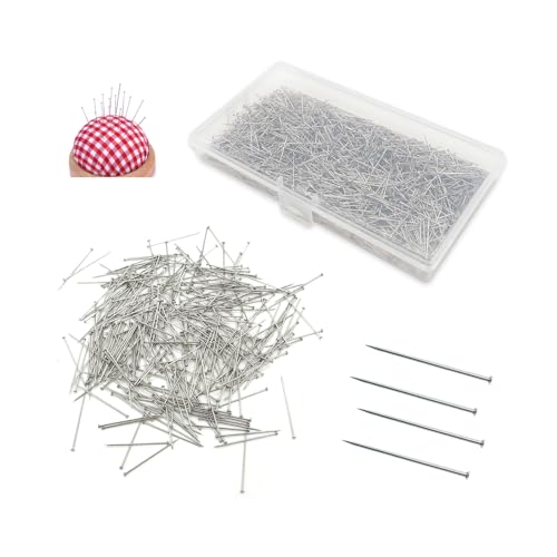 YZROHYI 2000 Stück Stecknadeln Nähen Ohne Kopf 26 MM,Kopfstifte Edelstahl,Kopfnadeln Nähen,Sewing Pins,Kurz Stecknadeln für Pailletten,Floristik Stecknadeln zum Basteln,Nähzubehör für Handwerk von YZROHYI