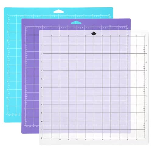 YZROHYI 3 Stück Schneidematte für Cricut Maker 4 30.5 X 30.5 CM,Plotter Schneidematte für Silhouette,Rutschfeste Schneidematten Cricut Joy,Cutting Mat,Plotter Zubehör für Quilten und Kunsthandwerk von YZROHYI