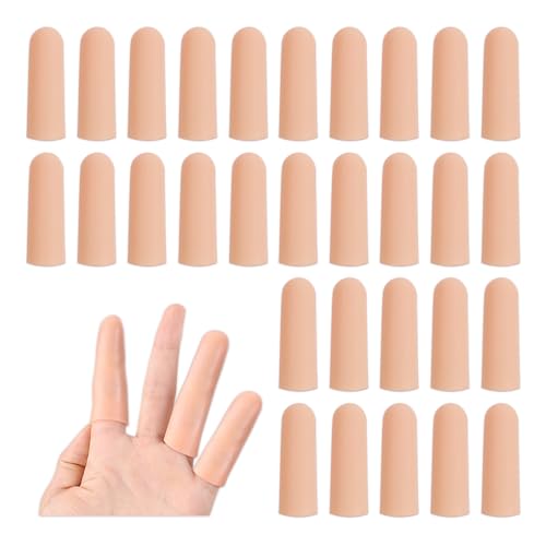 YZROHYI 30 Stück Fingerhut Silikon Fingerlinge,Fingerkuppenschutz Nach Verletzung,Daumenschutz Wasserdicht,Fingerkappen Schutz,Protector Finger Guard,Fingerschutz Häkeln,Fingerschutz Bei Verletzung von YZROHYI