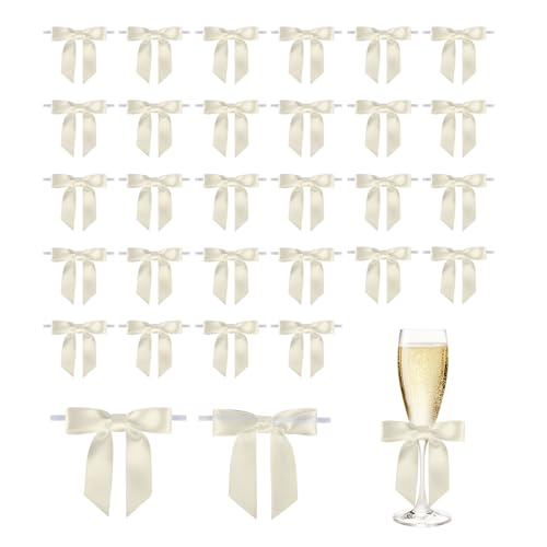 YZROHYI 30 Stück Kleine Deko Schleifen Fertige,Mini Schleifen Zum Basteln,Satinschleifen Hochzeit,Schleifens Geburtstag Dekoration,Weihnachtsschleifen,Geschenkschleifen,Geschenkverpackung Schleife von YZROHYI