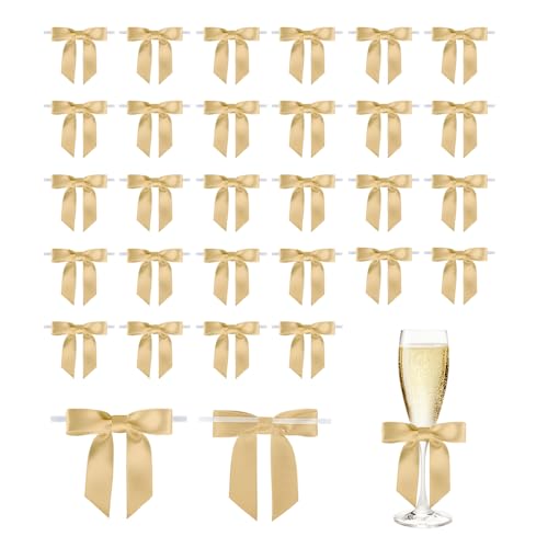 YZROHYI 30 Stück Kleine Deko Schleifen Fertige,Mini Schleifen Zum Basteln,Satinschleifen Hochzeit,Schleifens Geburtstag Dekoration,Weihnachtsschleifen,Geschenkschleifen,Geschenkverpackung Schleife von YZROHYI