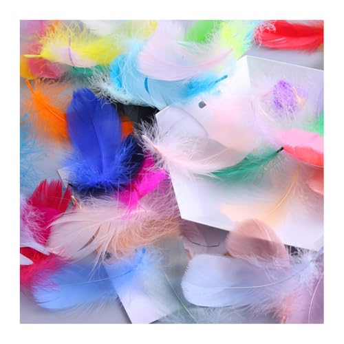 YZROHYI 400 Stück Federn Bunt Zum Basteln,Feathers,Deko Federn Ostern,Natürliche Federn Traumfänger,Bastelfedern,Gemischte Federn Diy,Kopfschmuck Federn Haarschmucken für Handwerk Dekoration von YZROHYI