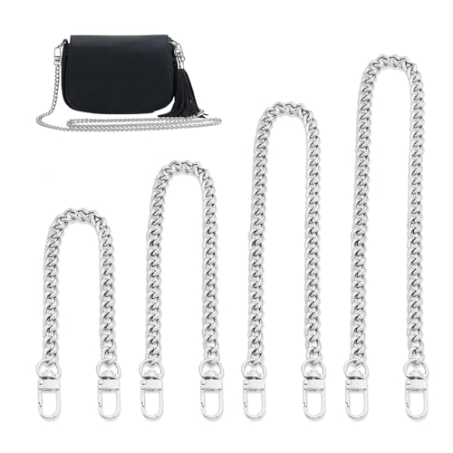 YZROHYI 4pcs Taschenkette Silber,Taschengurt Kette für Handtasche,Umhängetasche Kette Trageriemen,Schulterriemen Metallic,Kettenriemen,Bag Chain,Geldbörsenkette,Crossbody Replacement Chain für DIY von YZROHYI