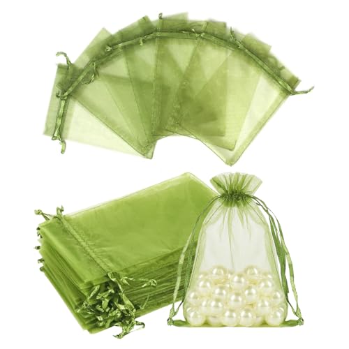 YZROHYI 50 Stück Organzasäckchen 10x15 CM,Geschenkbeutel Kleine Tüten,Geschenksäckchen für Lavendel,Geschenktüten Mit Zugband,Schmuckbeutel zum Befüllen,Schmucksäckchen,Netzbeutel für Gastgeschenke von YZROHYI