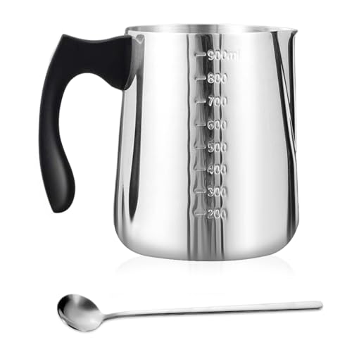 YZROHYI Kerzenwachs Schmelztopf Edelstahl 900 ML,Wachsschmelztopf für Kerzenherstellung,Schmelzschale mit Löffel,Candle Making Tools,Wachsschmelzer für Kerzen Zubehör,Schmelztiegel Schokolade von YZROHYI