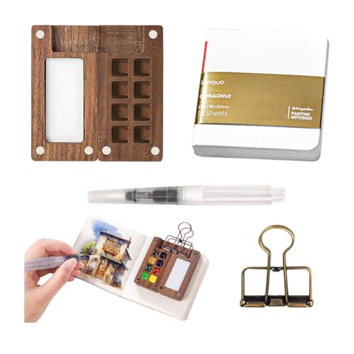 YZROHYI Mini Aquarell Travel Set,Pocket Artist Aquarell Reiseset,8 Grids Tragbare Aquarellpalette Reise Aquarellkasten,Aquarellset Pocketartist Mit Sketchbook Aquarellpinsel, Mischen YZROHYI Mini Aquarell Travel Set,Pocket Artist Aquarell Reiseset,8 Grids Tragbare Aquarellpalette Reise Aquarellkasten,Aquarellset Pocketartist Mit Sketchbook Aquarellpinsel, Mischen von YZROHYI