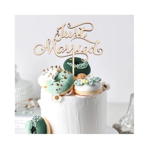 YZROHYI Topper Hochzeitstorte,Mr Und Mrs Tortenstecker Holz,Cake Topper Hochzeit Tortenaufleger,Tortenstecker Just Married,Kuchendekoration,Tortendeko Hochzeit,Kuchen Topper Holz für Jubiläum von YZROHYI