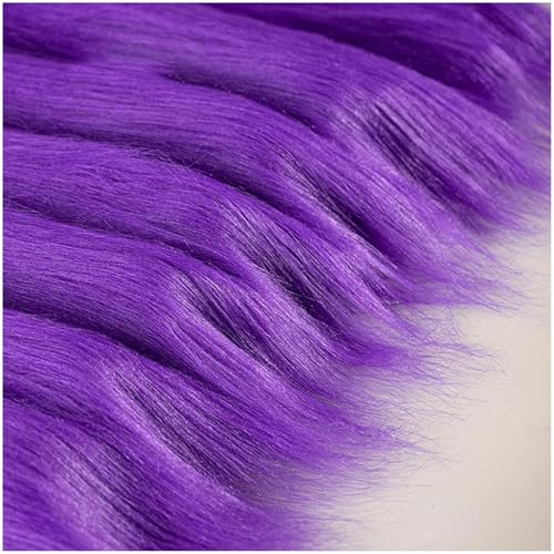 YZRXD Flauschige Kunstpelz Stoff Langflor 180x50cm Handwerk Kunstfell Fellimitat Plüsch Stoff für Kostüm Polstermöbel Zwerge Bart Cosplay Dekoration(Color:dunkelviolett) von YZRXD