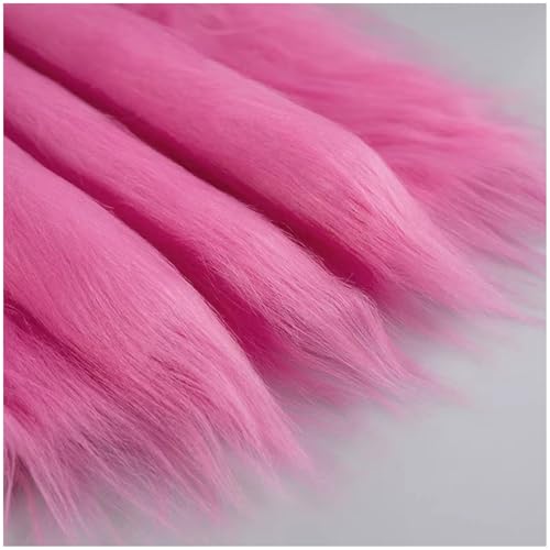 YZRXD Flauschige Kunstpelz Stoff Langflor 180x50cm Handwerk Kunstfell Fellimitat Plüsch Stoff für Kostüm Polstermöbel Zwerge Bart Cosplay Dekoration(Color:pink) von YZRXD