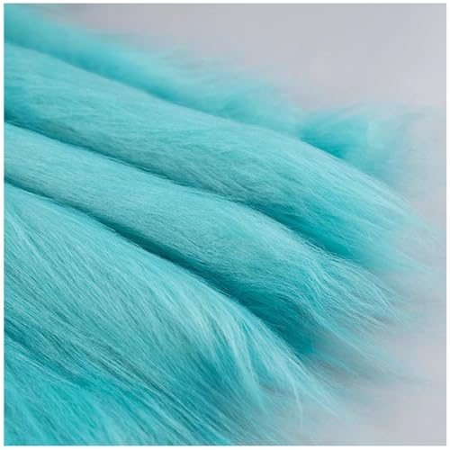 YZRXD Plüsch Kunstpelz Stoff Langflor 40 Farben Kunstfell Fellimitat Stoff 180x50cm für DIY-Basteleien Zwerge Bart Cosplay Kostüm Dekoration Stuhl Abdeckung(Color:türkis) von YZRXD