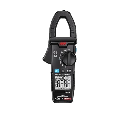 AC/DC 600A Digitale Strommesszange Pinza Amperimetrica Stromzange DC Zange Amperemeter Multimeter NCV 6000 Zählt Hakenmeter(CM83A) von YZZMY