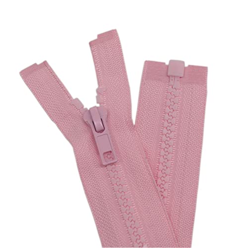 YaHoGa 2 Stück 40 cm Reißverschluss Kunststoff 5mm teilbar Reissverschluss Reißverschluss für Jacken Rosa von YaHoGa