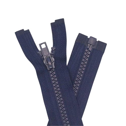 YaHoGa 2 Stück #5 15,2 cm Trennjacke Reißverschlüsse zum Nähen von Mänteln Jacken Reißverschluss Marineblau geformte Kunststoff-Reißverschlüsse Bulk (15,2 cm Marineblau) von YaHoGa