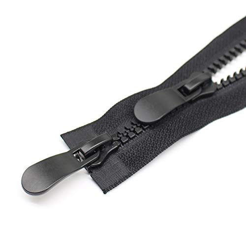 YaHoGa 80 cm #8 Reißverschluss Kunststoff 2 Wege teilbar Schwarze Reissverschluss für Mantel Jacken (RZTW 80 cm) von YaHoGa