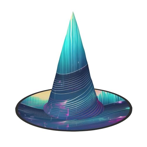 YaWea Hexenhüte zum Aufhängen, mit coolem Musik-Wellendruck, faltbare Spitzkappe, Kostüm-Accessoire, für Halloween-Party, 1 Stück YaWea Hexenhüte zum Aufhängen, mit coolem Musik-Wellendruck, faltbare Spitzkappe, Kostüm-Accessoire, für Halloween-Party, 1 Stück von YaWea