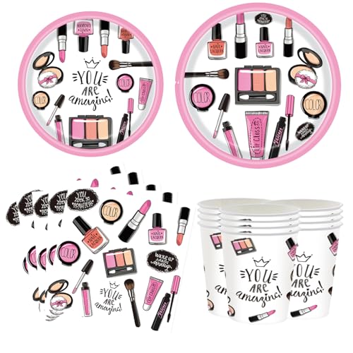 96-teiliges Spa-Make-up-Party-Zubehör, inklusive Make-up-Teller und Servietten-Set, mit inspirierenden Zitaten für Mädchen und Frauen, Prinzessin, süßes Rosa, Make-Up-Thema, Geburtstag, Babyparty, 96-teiliges Spa-Make-up-Party-Zubehör, inklusive Make-up-Teller und Servietten-Set, mit inspirierenden Zitaten für Mädchen und Frauen, Prinzessin, süßes Rosa, Make-Up-Thema, Geburtstag, Babyparty, von YaYuanSun