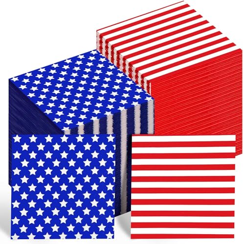 Amerikanische Party Dekorationen 96Pcs Amerikanische Flagge Servietten rot weiß und blau Papier Servietten Sterne und Streifen Cocktail Servietten für 4. Juli Unabhängigkeitstag Dekorationen Amerikanische Party Dekorationen 96Pcs Amerikanische Flagge Servietten rot weiß und blau Papier Servietten Sterne und Streifen Cocktail Servietten für 4. Juli Unabhängigkeitstag Dekorationen von YaYuanSun