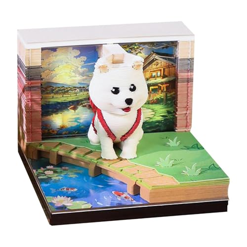Yabauuop 3D Tischkalender | 2026 Notizblock Skulptur | Kunstvolle Hundefigur für Feiertagsschreiben Home Decor Büro Studienplanung Weihnachten Yabauuop 3D Tischkalender | 2026 Notizblock Skulptur | Kunstvolle Hundefigur für Feiertagsschreiben Home Decor Büro Studienplanung Weihnachten von Yabauuop