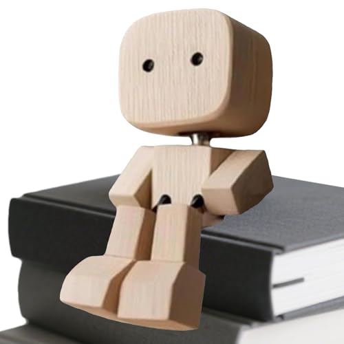 Yabauuop Schüttelnde Holzfigur - Lustige Wackelkopf-Auto Dekoration Dashboard -Mann Handgefertigte Holz-Auto-Ornamente,Actionfiguren, Auto Dekofigur Für Armaturenbrett, Geschenke Für Männer, Büro von Yabauuop