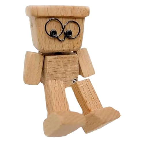 Yabauuop Schüttelnde Holzfigur - Lustige Wackelkopf-Auto Dekoration Dashboard -Mann Handgefertigte Holz-Auto-Ornamente,Actionfiguren, Auto Dekofigur Für Armaturenbrett, Geschenke Für Männer, Büro von Yabauuop