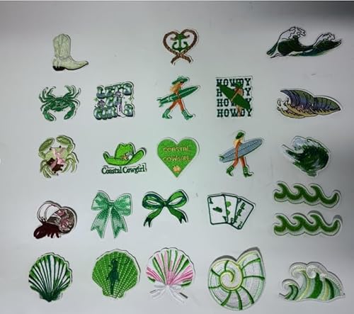 24 STK Patches Zum Aufbügeln, Bügelpatch DIY-Zubehör, Sommer-Thema, Bügelbilder für Aufkleber für T-Shirt Jeans Kleidung Taschen Hut Dekorationen (A) von Yabound