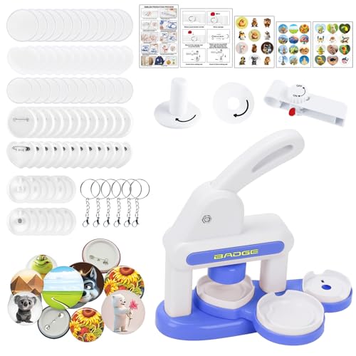 Buttonmaschine, 55 + 35 mm Button Maker Maschine, Kinder DIY Geschenke Pin Maker mit Kreisschneider & Knopfteilen & Formen, Knopfmachermaschine für Kinder DIY-Geschenke Buttonmaschine, 55 + 35 mm Button Maker Maschine, Kinder DIY Geschenke Pin Maker mit Kreisschneider & Knopfteilen & Formen, Knopfmachermaschine für Kinder DIY-Geschenke von Yabound