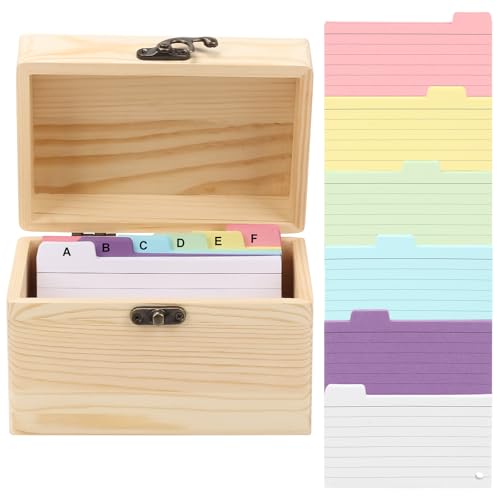 Karteikarten Box A6, Aarteikarten Box Karteikasten Holz mit Deckel, inklusive 150 Karteikarten, Vokabelbox für Sprachprüfungen, Vokabeltraining und tägliches Lernen Karteikarten Box A6, Aarteikarten Box Karteikasten Holz mit Deckel, inklusive 150 Karteikarten, Vokabelbox für Sprachprüfungen, Vokabeltraining und tägliches Lernen von Yabound