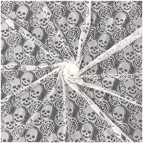 Weißer Totenkopf-Spitzenstoff, 152.4x91.4 cm, solide Stoffspitze, 91.4 cm, florale Hochzeitsspitze, nicht elastisch, Allover-Spitze für Heimdekoration, Geschenkverpackung, Kleidungsnähen Weißer Totenkopf-Spitzenstoff, 152.4x91.4 cm, solide Stoffspitze, 91.4 cm, florale Hochzeitsspitze, nicht elastisch, Allover-Spitze für Heimdekoration, Geschenkverpackung, Kleidungsnähen von Yachirobi