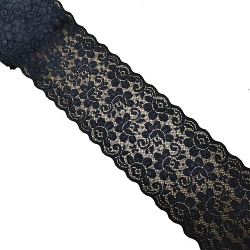 Yachirobi Schwarzer elastischer Spitzenbesatz mit Blumenmuster, 10,2 cm breit, 4,5 m lang, für Hochzeit, Dessous, DIY-Nähen, Geschenkverpackungen, Halloween-Dekoration Yachirobi Schwarzer elastischer Spitzenbesatz mit Blumenmuster, 10,2 cm breit, 4,5 m lang, für Hochzeit, Dessous, DIY-Nähen, Geschenkverpackungen, Halloween-Dekoration von Yachirobi