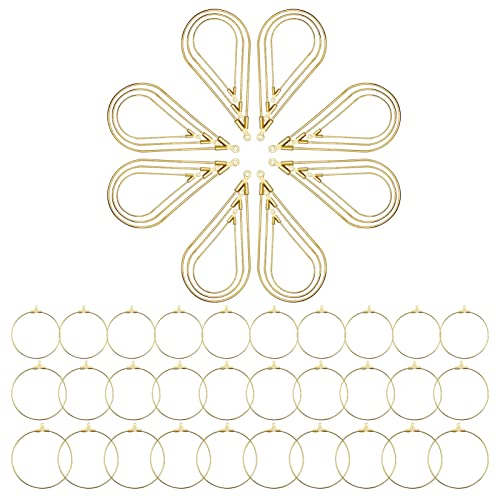 YaeYur 120 Stück K Gold Ohrringreifen für Schmuckherstellung – Tropfen- und runde Formen, je 3 Größen, Großpackung für Bastelarbeiten YaeYur 120 Stück K Gold Ohrringreifen für Schmuckherstellung – Tropfen- und runde Formen, je 3 Größen, Großpackung für Bastelarbeiten von YaeYur