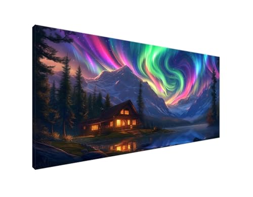 DIY Diamond Painting Nordlicht, 5D Diamant Painting Bilder Landschaft Diamond Painting Erwachsene, Diamond Painting Zubehör Cross Stitch Stickerei Bastelset für Schlafzimmer Wanddekor 60x120cm Y2-690 von Yagagse