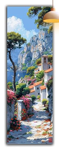 Diamond Painting Dorf, Diamant Painting Bilder Landschaft 5D Full Drill Bastelset Erwachsene Anfänger DIY Strass Kristall Kunst Malerei, Erwachsene Stickerei Kreuzstich, Zimmer Deko 120x40cm G2-924 von Yagagse