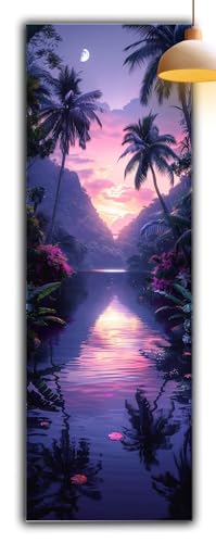 Diamond Painting Erwachsene Anlage, Diamond Painting Kokosnussbaum Full Drill Cross Stickerei Malerei Kits Groß XXL 120 x 40 DIY Diamant Malerei Kreativ Set für Erwachsene Anfänger, Zimmer Deko G2-959 von Yagagse