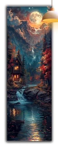 Diamond Painting Erwachsene Fallen, Diamond Painting Mond Full Drill Cross Stickerei Malerei Kits Groß XXL 150 x 50, 5D DIY Diamant Malerei Kreativ Set für Erwachsene Anfänger,Deko Schlafzimmer G2-935 von Yagagse