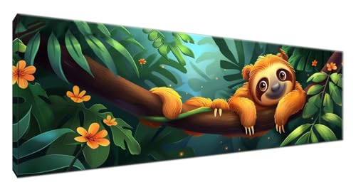 Diamond Painting Erwachsene Faultier, Diamond Painting Tier Full Drill Cross Stickerei Malerei Kits Groß XXL 60x20, 5D DIY Diamant Malerei Kreativ Set für Erwachsene Anfänger, Deko Schlafzimmer G2-215 von Yagagse