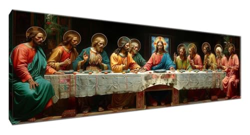 Diamond Painting Erwachsene Mann, Diamond Painting Das Letzte Abendmahl Full Drill Cross Stickerei Malerei Kits Groß XXL 35x105 cm, 5D DIY Diamant Malerei Kreativ Set für Erwachsene Zimmer Deko G2-890 von Yagagse